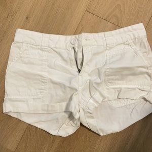 White cargo style shorts